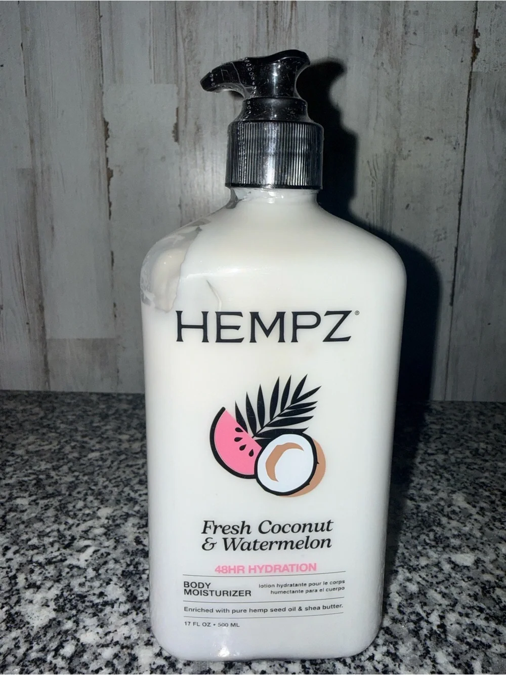 Hempz Fresh Coconut & Watermelon lotion Bottle - White with Pink Accents